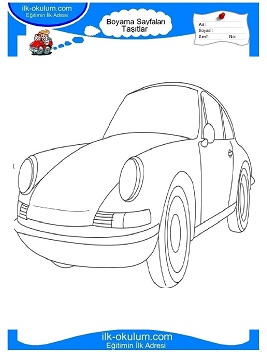 Çocuklar İçin Porsche Boyama Sayfaları 